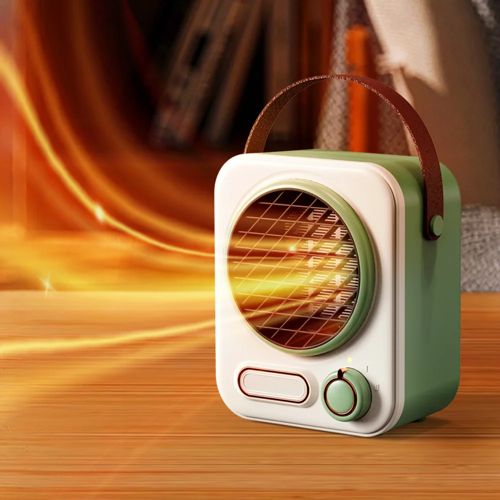 

Регулируемый термостат для небольшой комнаты, офиса, быстрый электрический тепловентилятор PTC 1000 Вт, портативные воздухонагреватели, настольный вентилятор