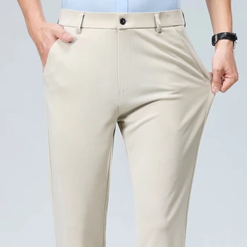 Summer Autumn Thin Trousers Men Formal Dress Suit Pants Work Pants Quality Business Casual Pants Black Wine Red Long Pants 5