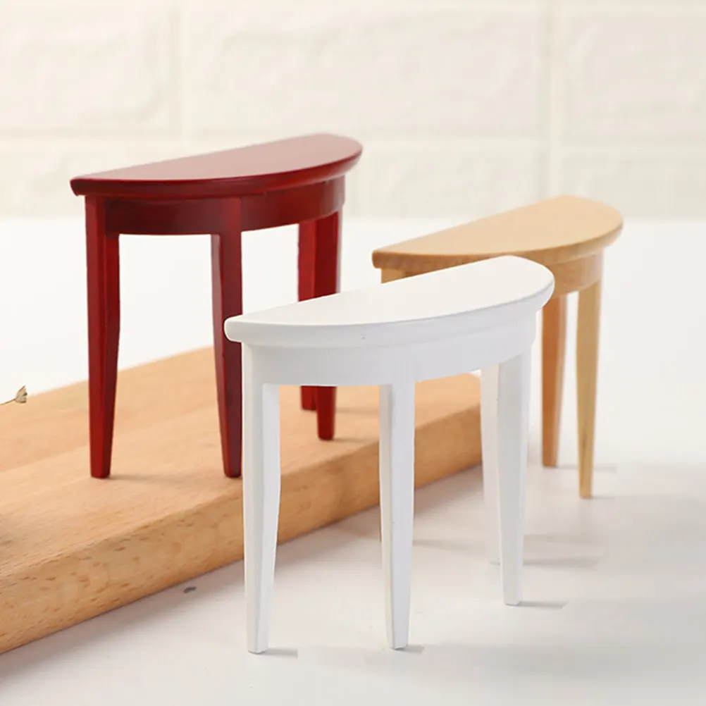 

Миниатюрный полукруглый столик для кукольного домика, набор мини-мебели, декор для детской комнаты, коллекция миниатюр для дома, крошечные украшения