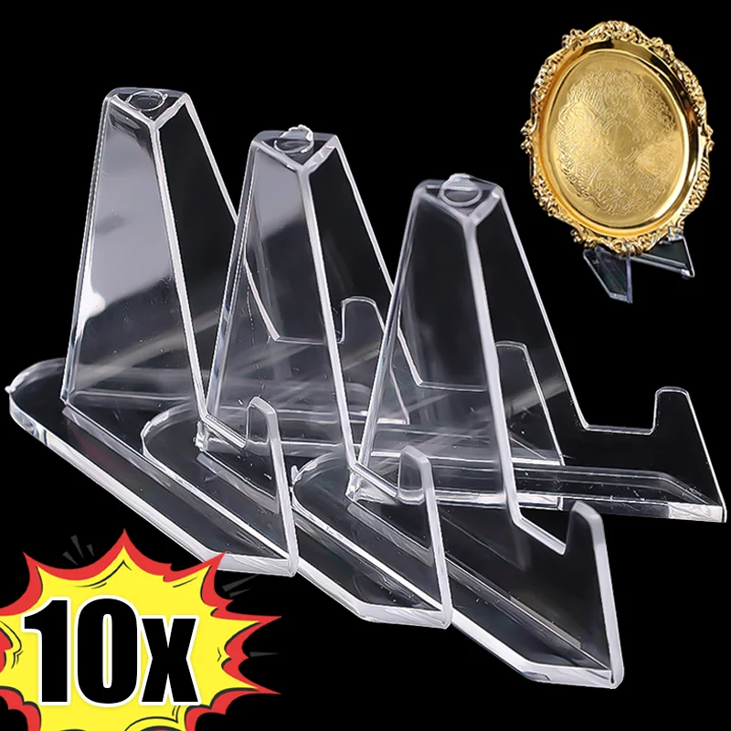 

Пластиковая прозрачная треугольная мини-подставка 1-10 шт., витрина с украшениями для монет, Idol, фото карт, стеллаж для домашнего хранения