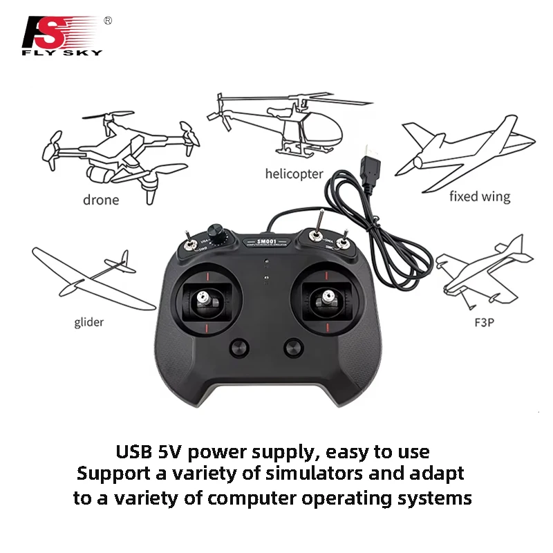 FLYSKY FS-SM001 Simulator voor nieuwkomers 8CH/6CH Ondersteuning voor DRL Liftoff DCL Freerider APD en meer traverserende machines