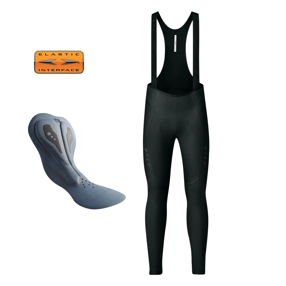 Image of Herren-Radtrikot-Hose mit Trägern, 7-Stunden-Elastik-Interface-Polsterung, MTB-Rennrad-Langhose, professionelle atmungsaktive Radhose