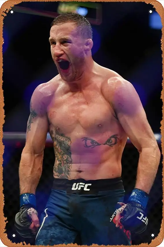 علامات القصدير خمر جاستن Gaethje MMA المشارك علامات معدنية ملصق جدار ديكور تصميم للمقاهي بار حانة البيرة نادي جدار ديكور المنزل #1
