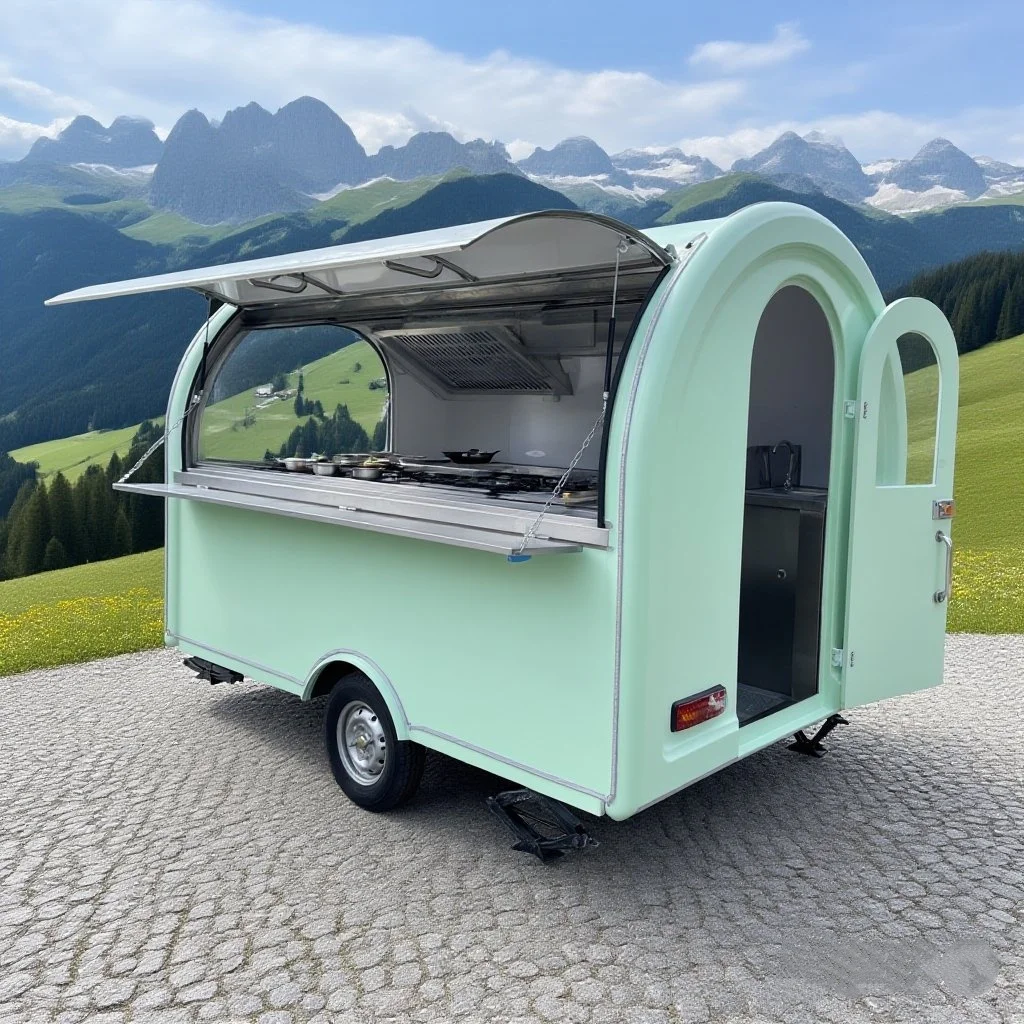 

Fully Equipped Caravan Bar Mobile Food Trailer Ice Cream Cart Pizza Fast Taco Food Truck Food Truck With Full Kitchen