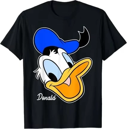 

onald duck classic tshirt navy grey black color options preserve island award print short sleeve casual tops 2025 streetwear