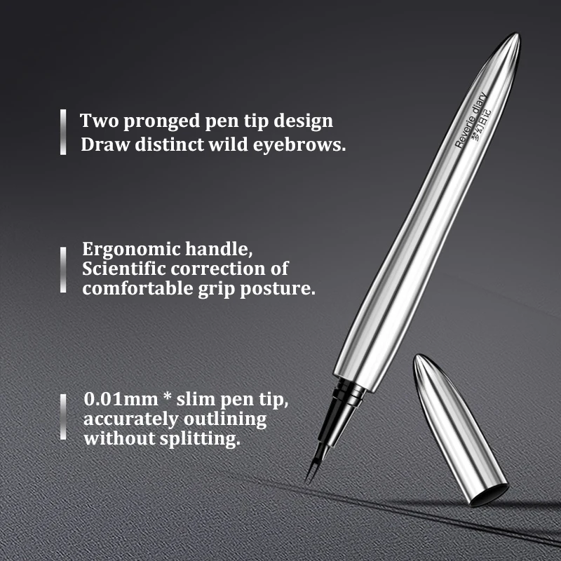 Lápis de sobrancelha com posicionamento de duas garfos, à prova d'água, sem manchas, lápis de sobrancelha selvagem, duradouro, sem descoloração, raiz transparente, novo