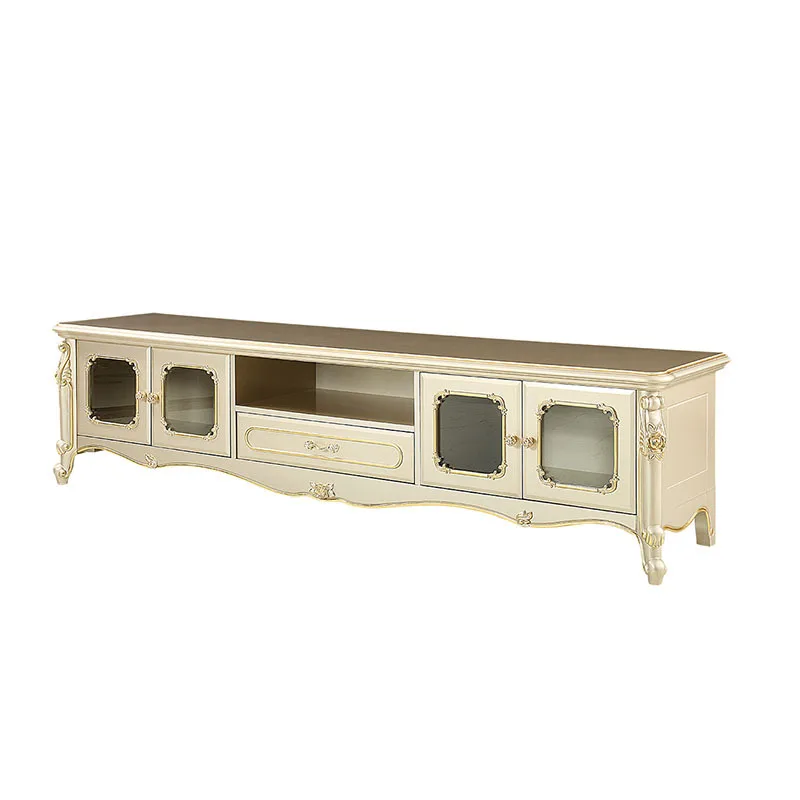 

French neoclassical TV cabinet size apartment model room living room furniture European solid wood hall cabinet locker