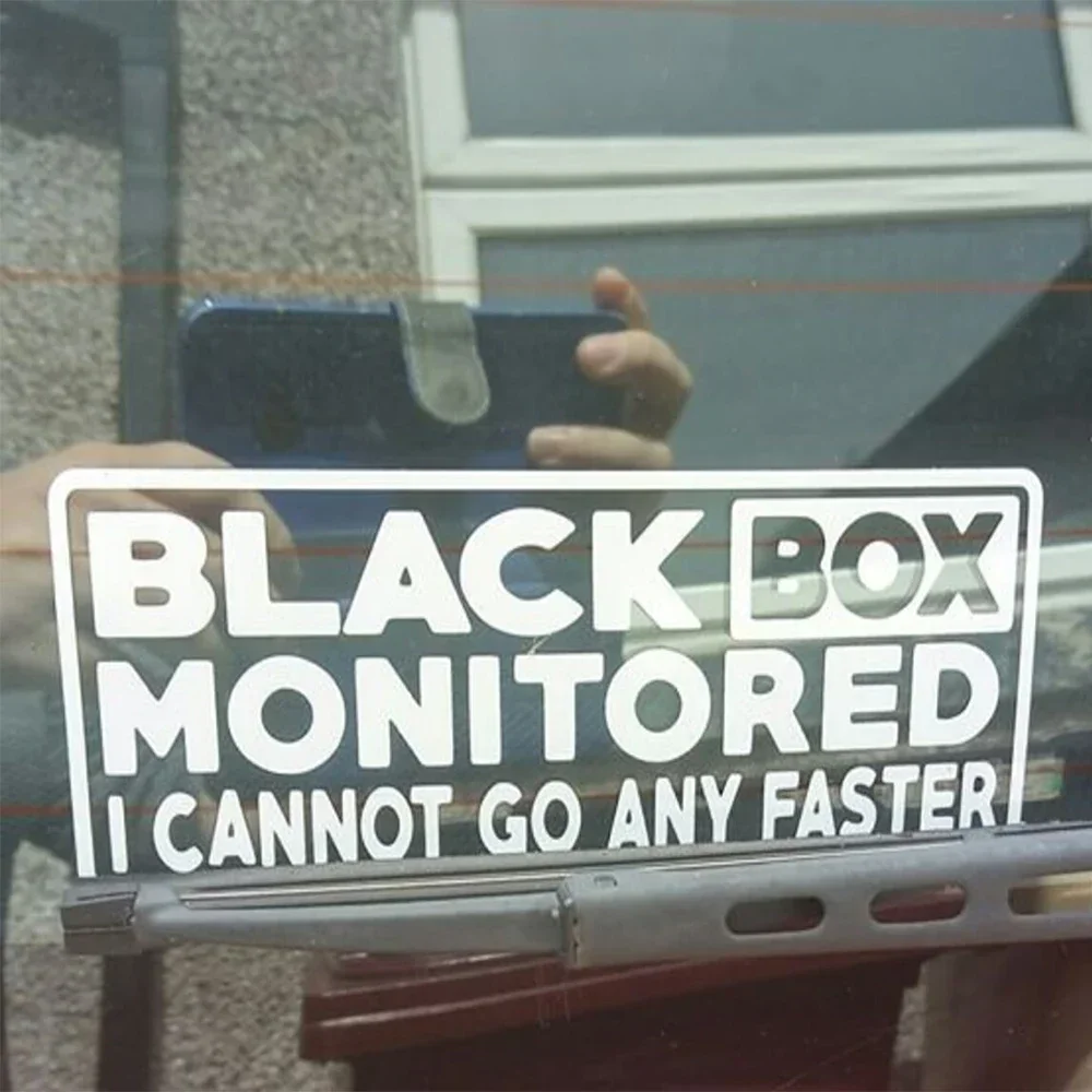 BLACK BOX MONITORED Vinyl Car Sticker Funny Young Driver Decal for Bumper & Window