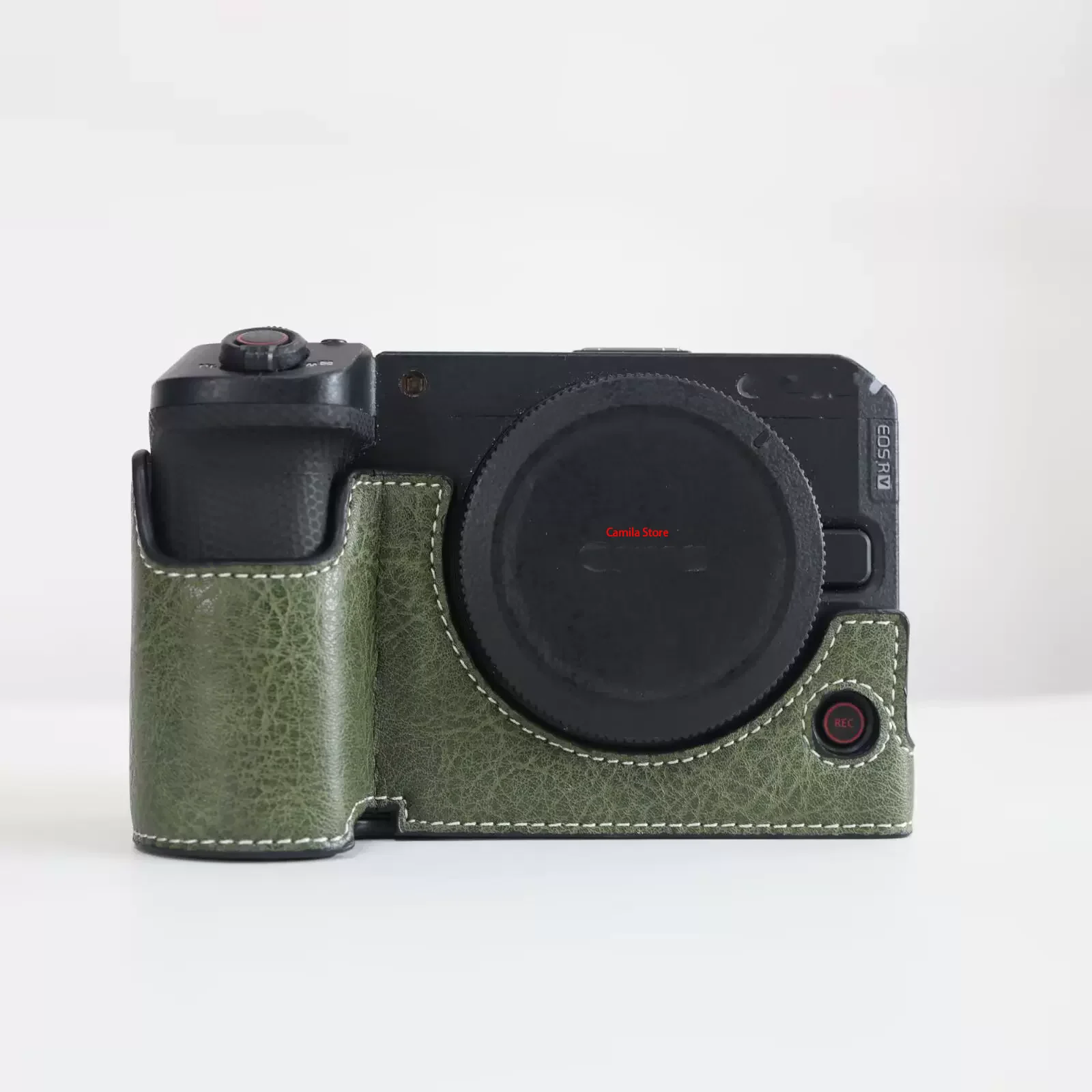 handwork Photo Camera Litchi grain anti-slip leather Bag Body BOX Case For canon EOS R6V Protective sleeve base Open batter