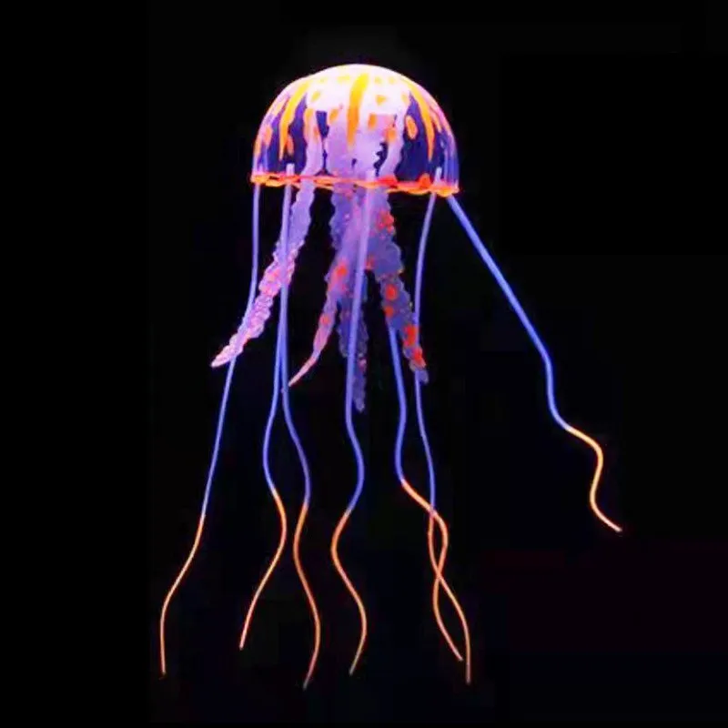 Elegant Glow-in-the-Dark Silicone Jellyfish – Enchanting Aquarium Decor, Non-Toxic & Durable