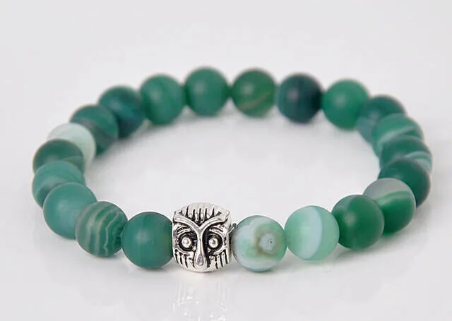 

IQRAH Green Vein Matte Agate Stone Bracelet