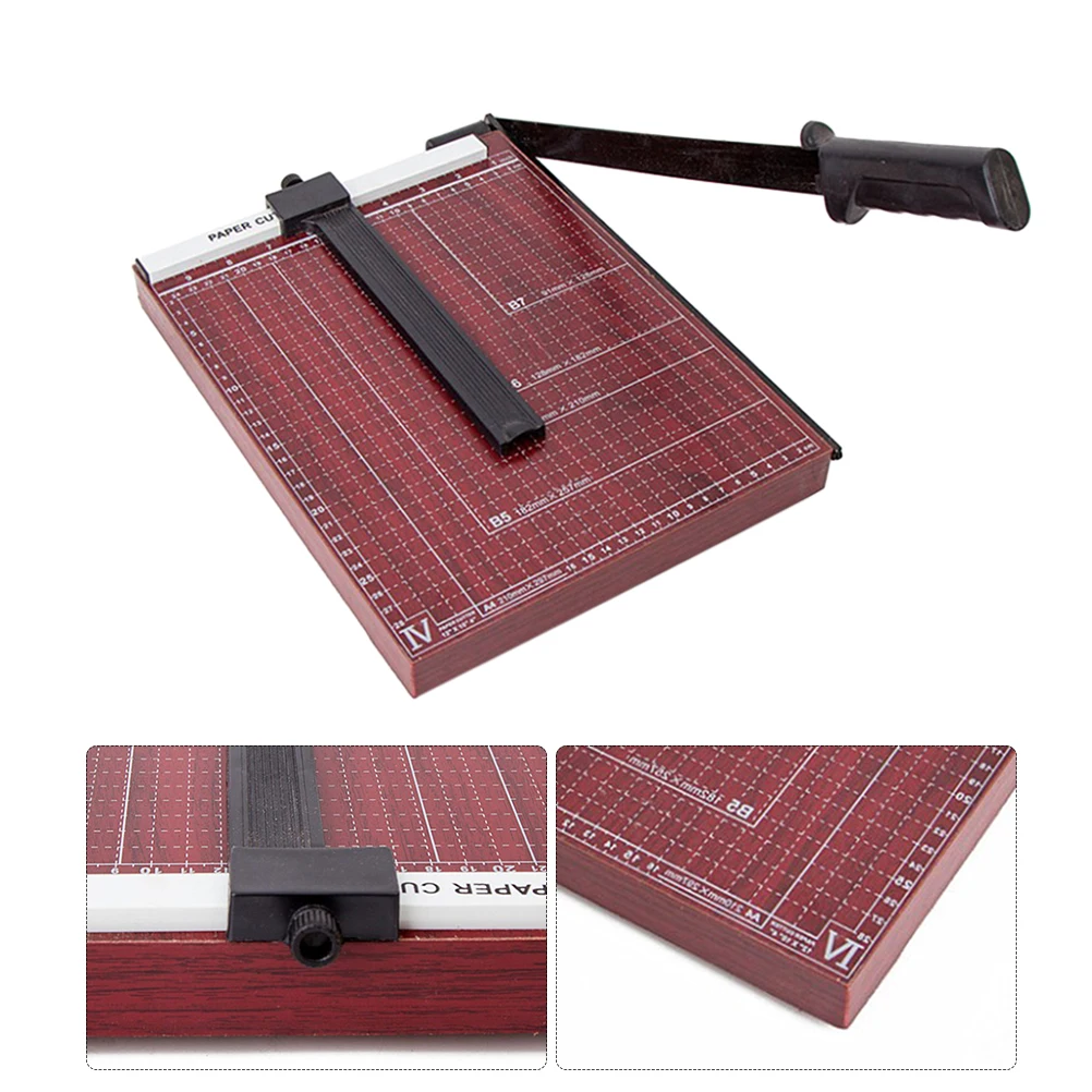 

A4 Paper Trimmer Guillotine Cutter Heavy Duty Metal Base Sturdy Blades Accurate Straight Cuts Portable Adjustable Guide Ruler