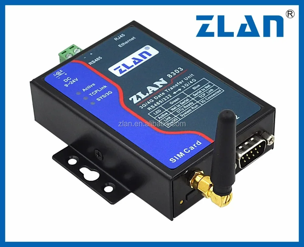 ZLAN8303 2G 3G DTU porta seriale RS232 RS485 a Telecom 2G/3G RJ45 modem gsm ethernet GPRS