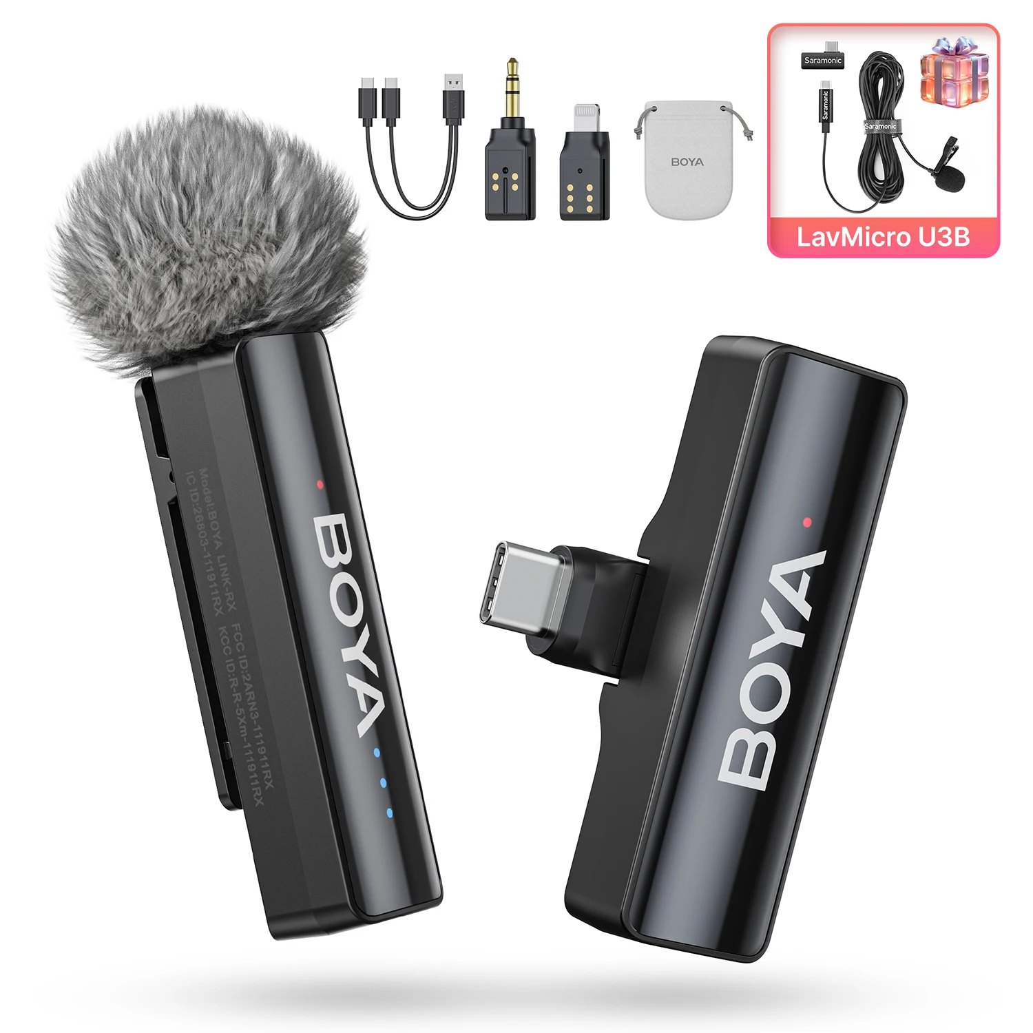 BOYA BOYALINK A Wireless Lavalier Microphone for iPhone iPad Android Phones Type C DSLR Camera Youtube Live Streaming Recording