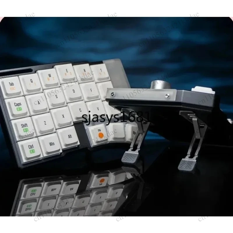 Suitable for Split Keyboard with Knob Wireless Dual Mode Low Profile CNC Aluminum Case Mechanical Keyboard Support Vial