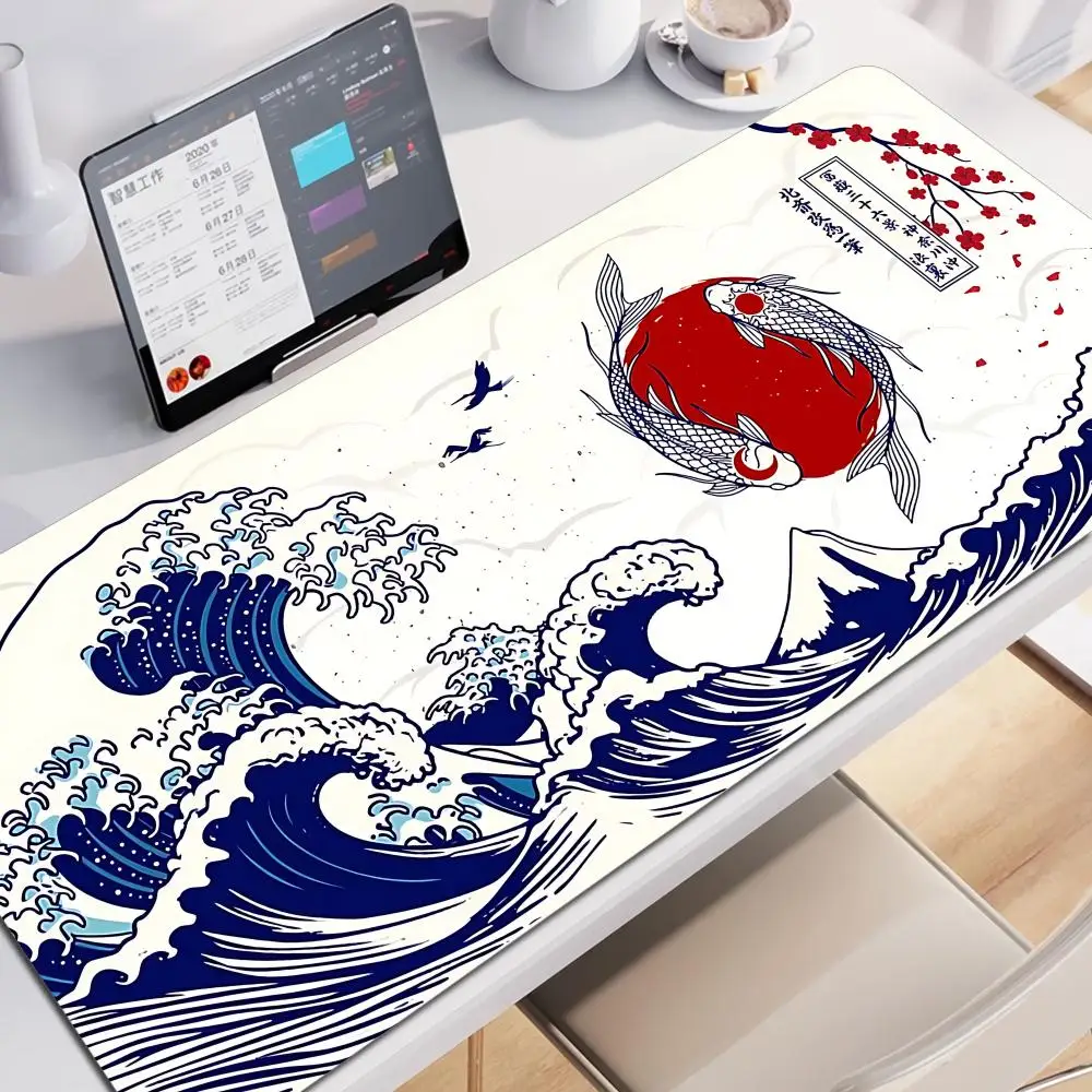 

Art Computer Mouse Pad Japan The Great Wave of Kanagawa Large Gaming Mousepad Gamer XL Rubber Otaku Keyboard Pad Laptop Desk Mat