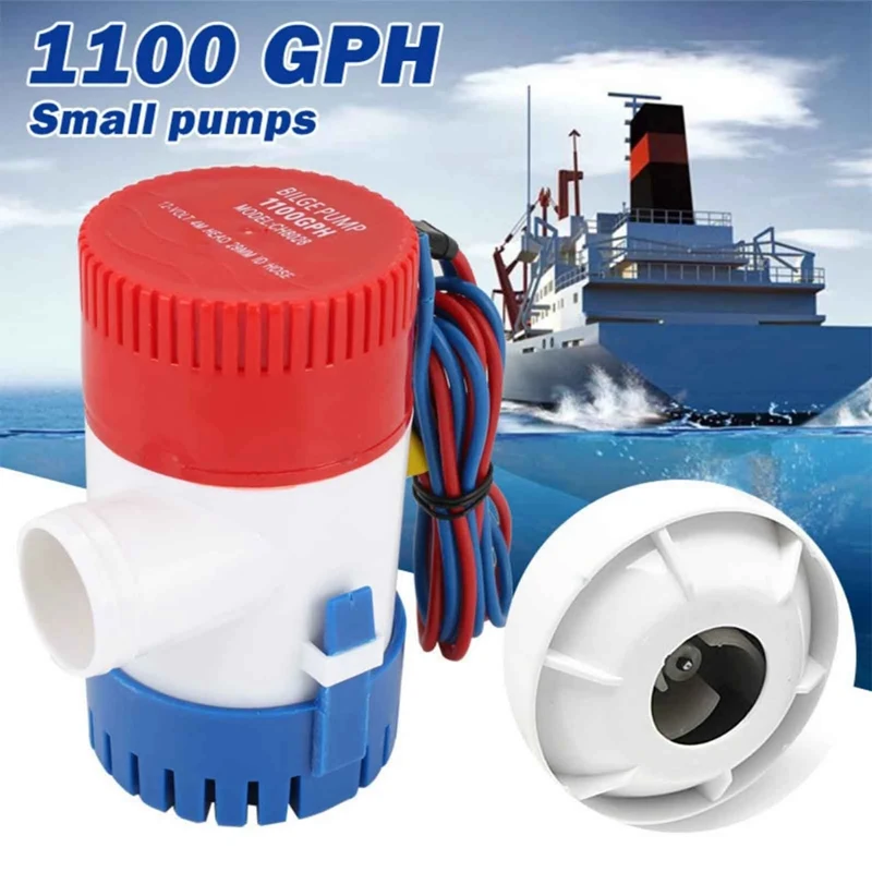 

1100GPH 12V Electric Marine Submersible Bilge Sump Water Pump With Switch For Boat Yacht