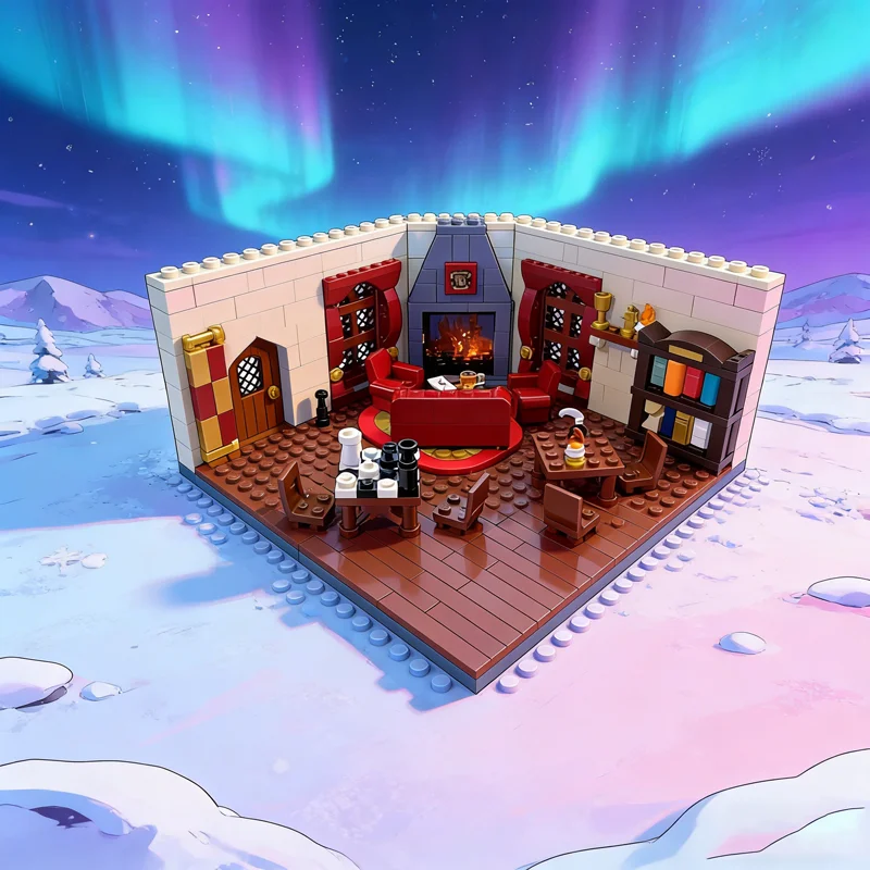 670 pièces MOC Gryfflndor maison salle commune Harry modèle blocs de Construction cadeaux de noël Construction assembler bricolage jouet idée créative