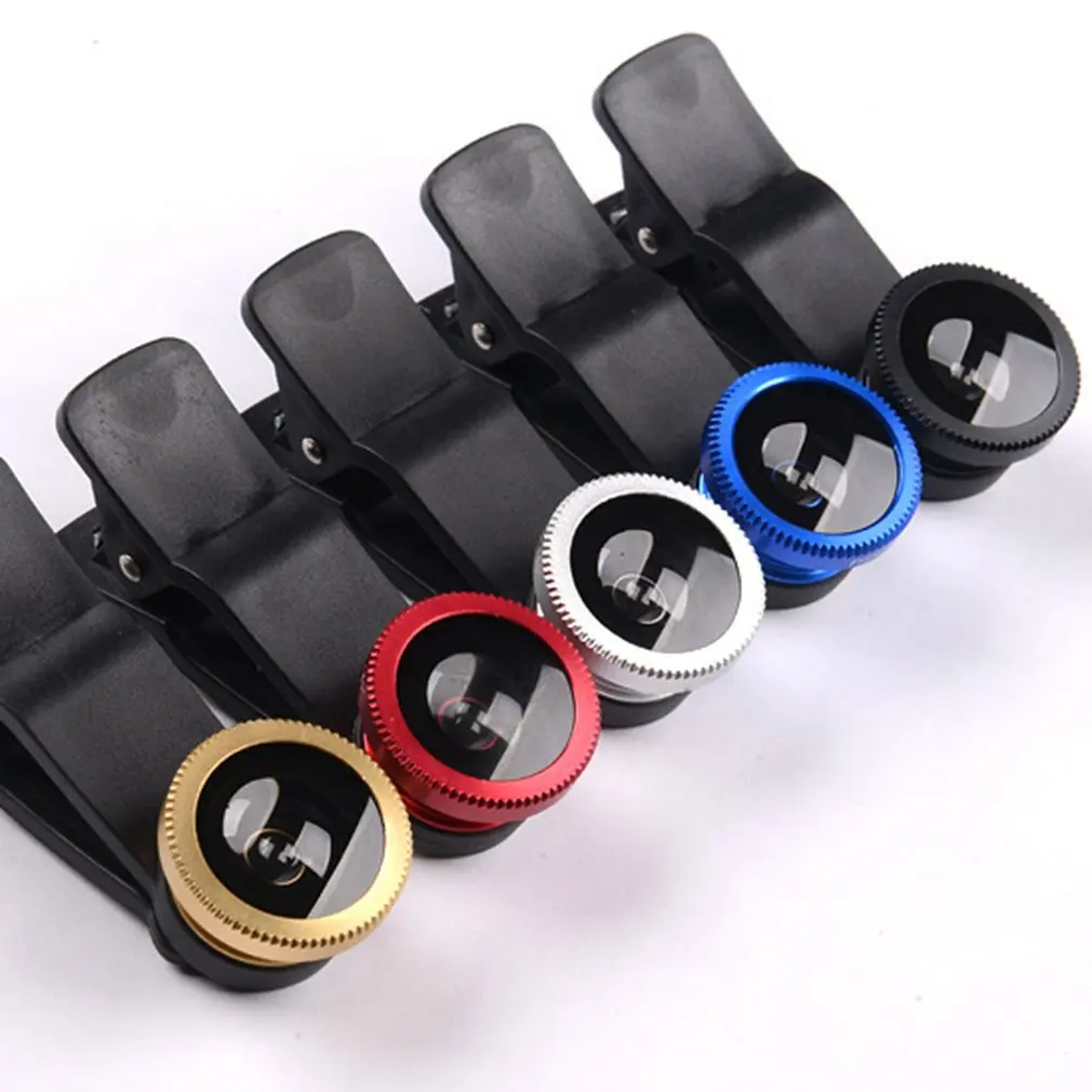 3 In 1 Fish Eye Lens Wide Angle Macro Fisheye Lens Zoom Mobile Phone Camera Lens Kit Camera Lens Set Phone Camera Accessories