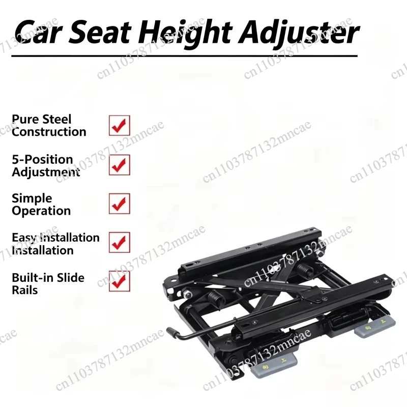 Car seat height adjuster base, front and rear sliding and tilting seat lifting mechanism, vehicle seat modification