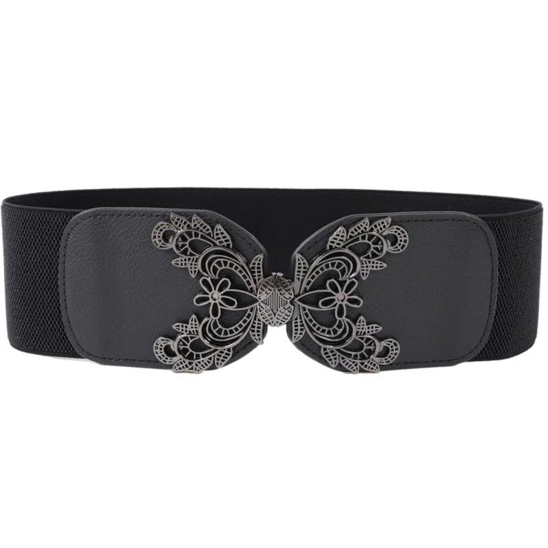 R1WE الأنيقة للسيدات على نطاق واسع حزام الخصر المألوف cincher sash تفاصيل زهرة