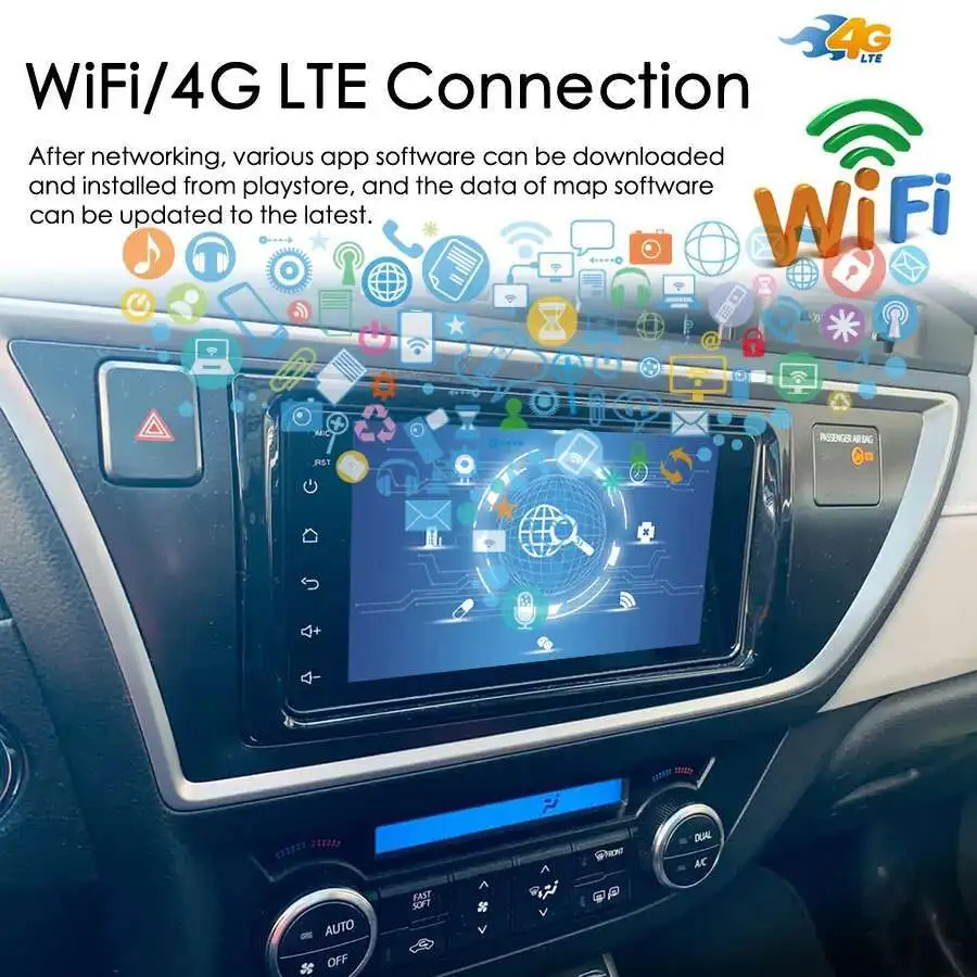 128GB Android 2Din Car Multimedia Video Player GPS For Toyota Auris Hybrid 2013 201Autoradio Navigation Stereo Head Unit Radio