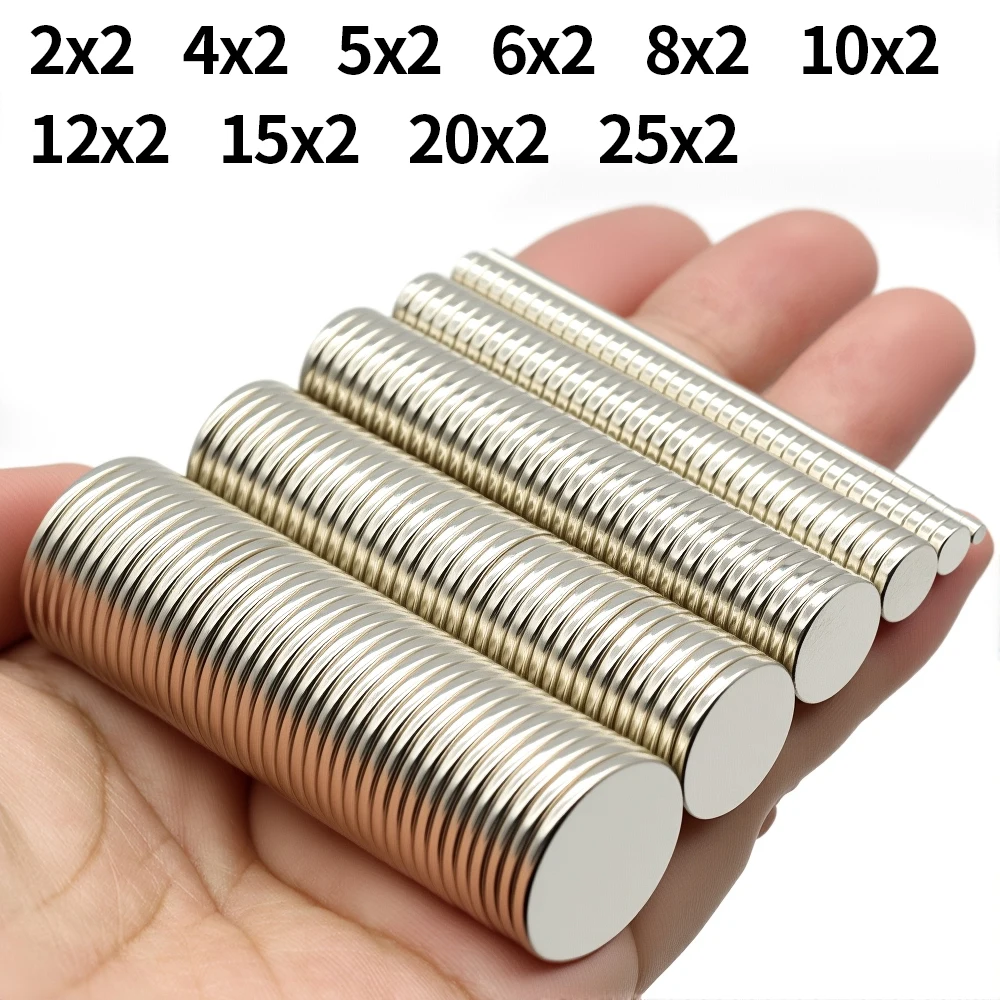 Super Strong Neodymium Magnet N35 NdfeB Permanent Magnetic imanes Round Powerful Magnets Refrigerator Magnet 2/4/8/12/15/20/25x2