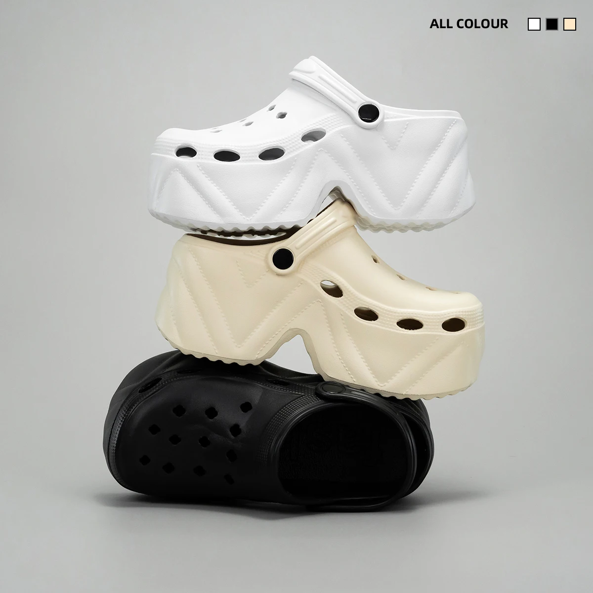 Summer New Fashion Versatile Clogs for Women, Casual Outdoor Slippers, Thick-Soled Non-Slip Height-Increasing Closed-Toe Sandals 8809 image 5