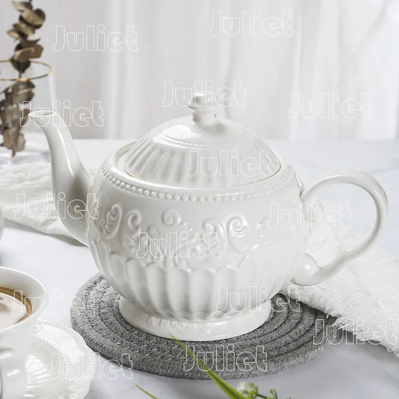 Jug Jar European Style Tea Cups and Tea Tray Retro Ceramic Sugar Milk Pot Classic Pattern Milk Cup and Tea Tray Household Use