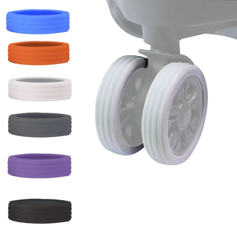 4/8PCS/Set Silicone Luggage Wheels Protector Suitcase Parts Axles with Silent Sound Travel Luggage Caster shoes Luggage Accessor