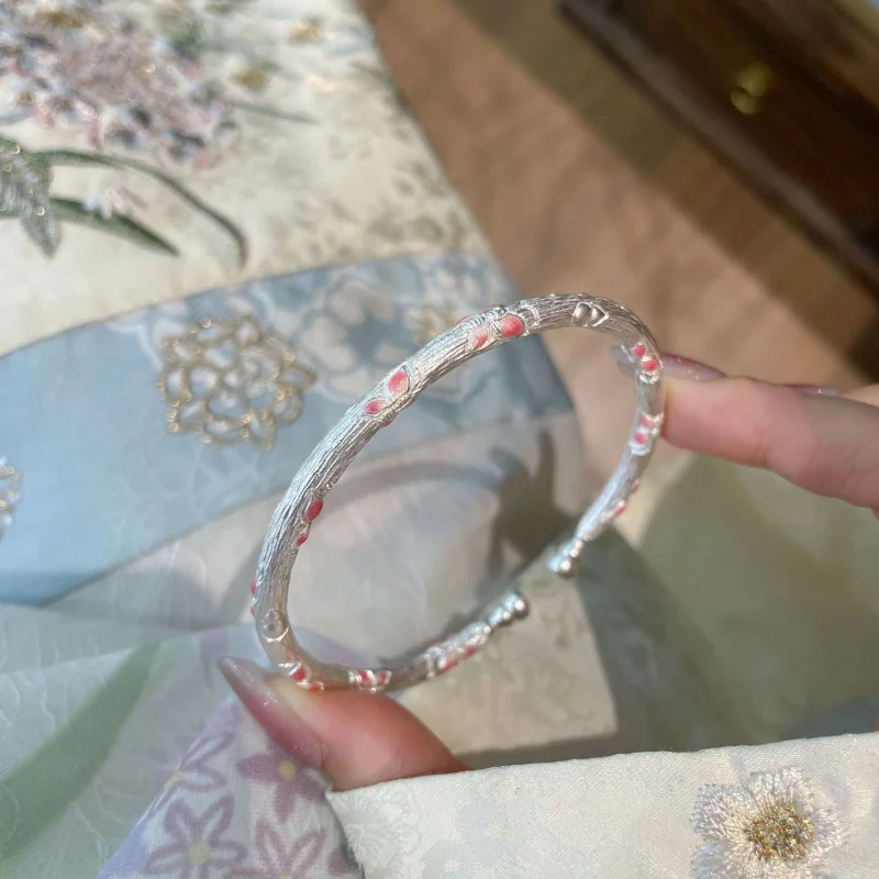 

999.9 Ancient Enamel Matching Gourd Silver Bracelet Bangle