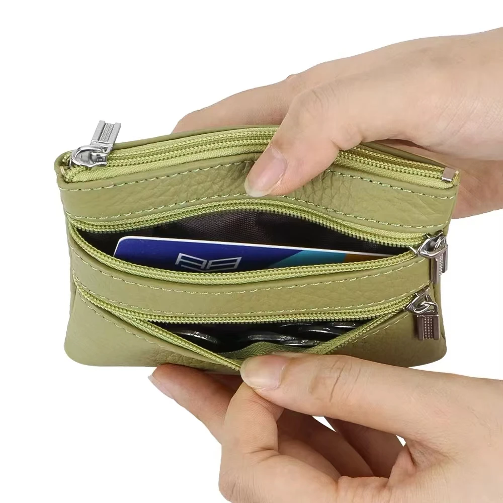 محفظة نسائية للعملات المعدنية عالية الجودة من جلد البقر، محفظة جديدة بسيطة لتغيير العملات المعدنية، محفظة نسائية للعملات المعدنية من الجلد الأصلي