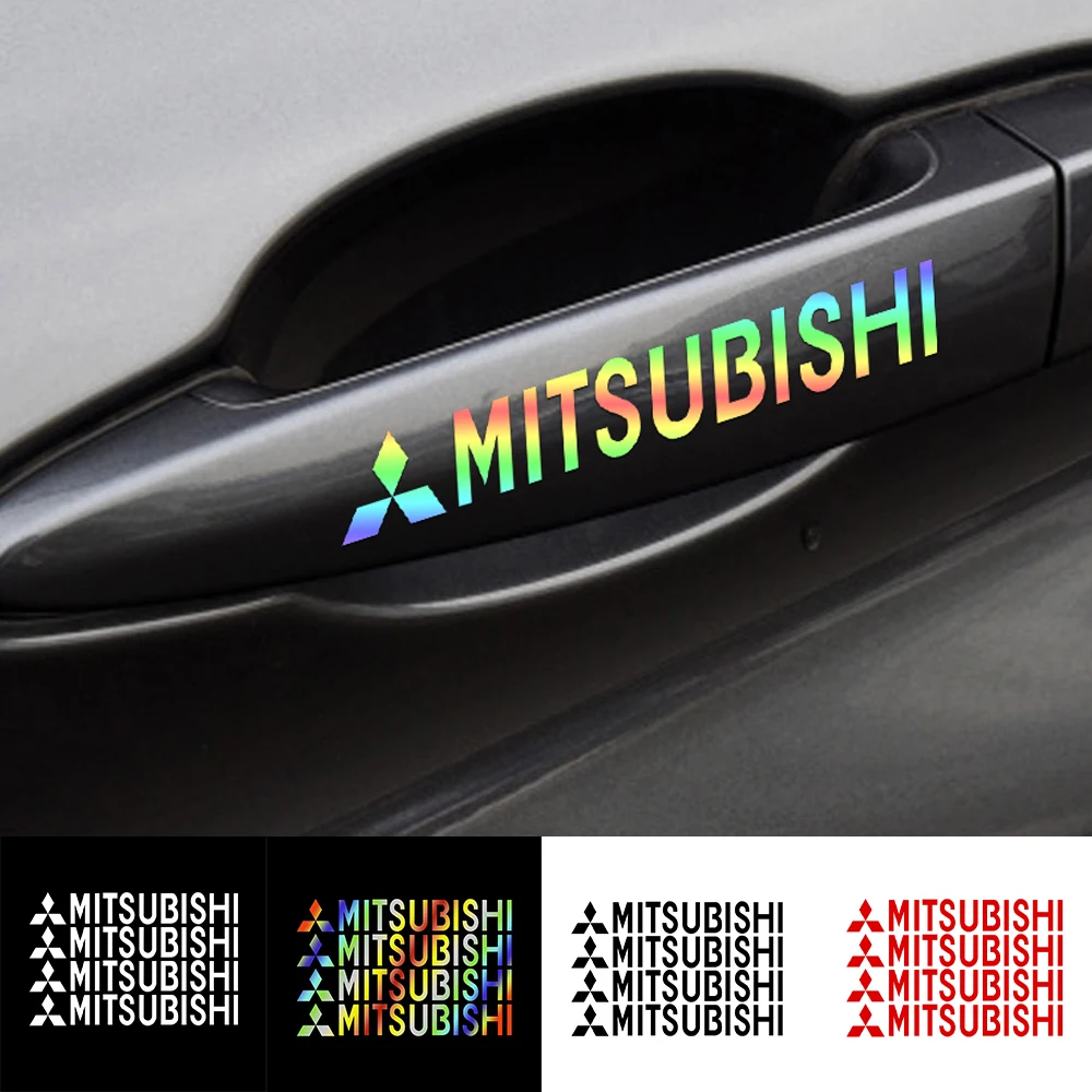 4pcs Reflective Car Styling Wheel Rims Body Stickers Decoration Decals For Mitsubishi Lancer 10 Xpander Pajero 4 Montero Triton