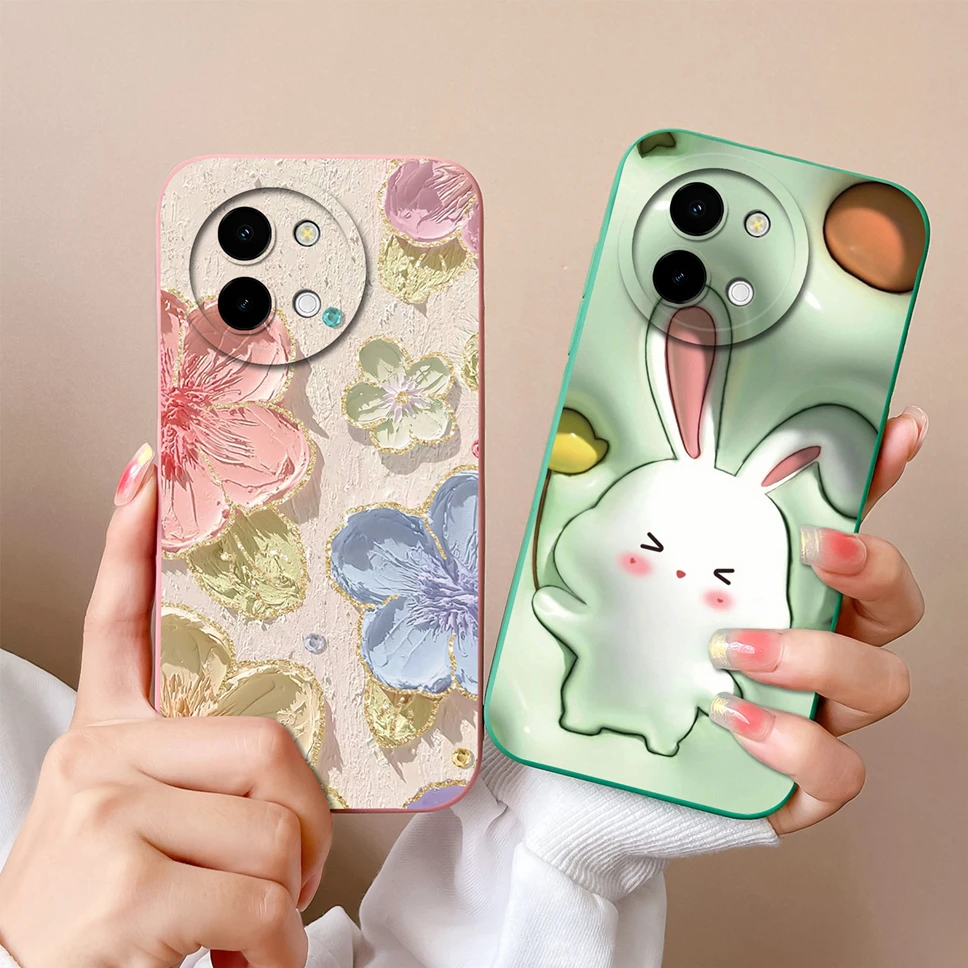 For Vivo Y38 5G Phone Case Lovely Cartoon Panda Pattern Soft Liquid Silicone Shockproof Protective Back Cover For Vivo Y 38 Capa