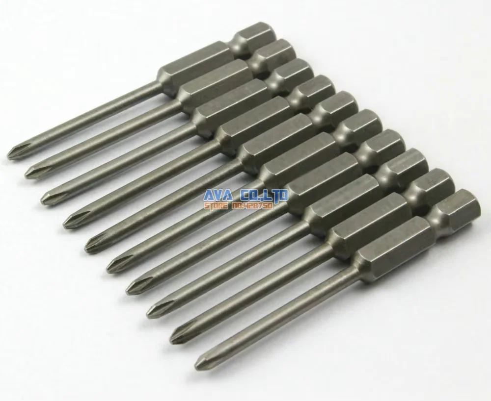 10 Pieces Magnetic Phillips Screwdriver Bit S2 Steel 1/4