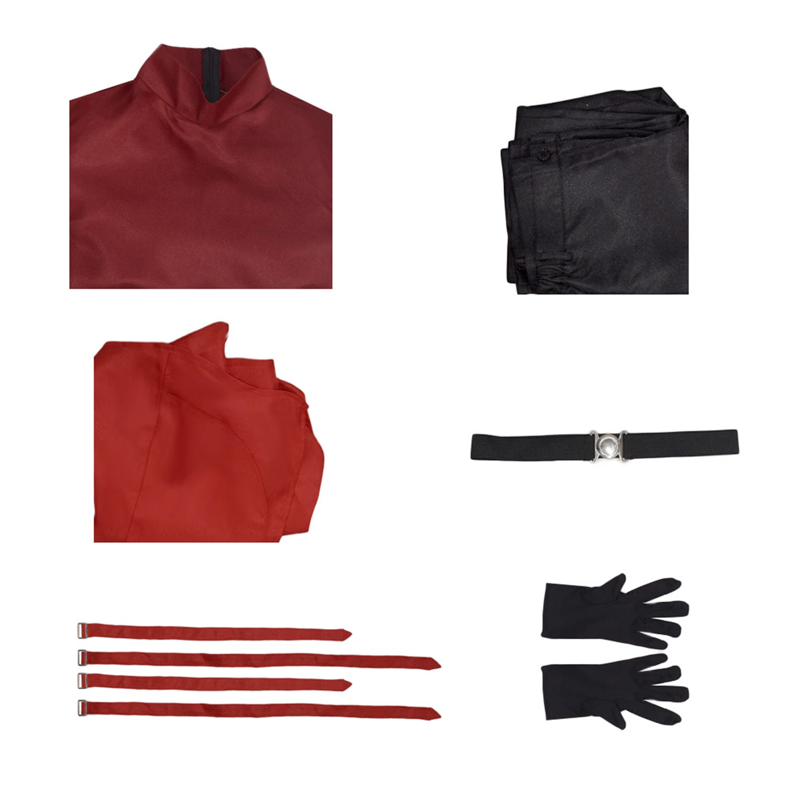 Kostum Cosplay Firaun, kemeja celana merah dengan sarung tangan Set lengkap untuk pesta Halloween