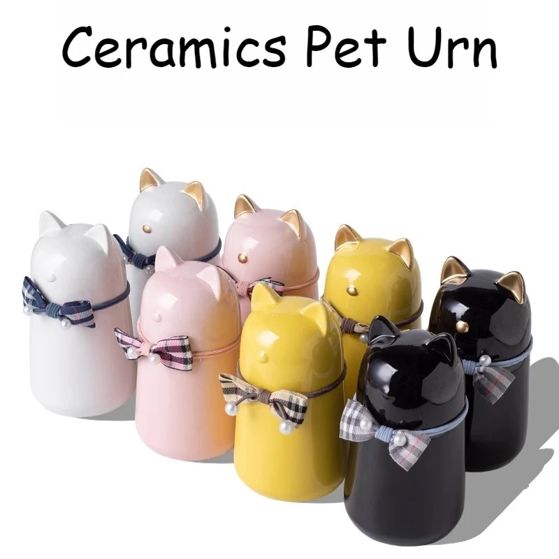 Ceramic Pet Urns Cat Dog Puppy Ashes Urns Cats Dogs Kitten Memories Boxes Funeral Memorial Cats Kittens Memorials Supplies