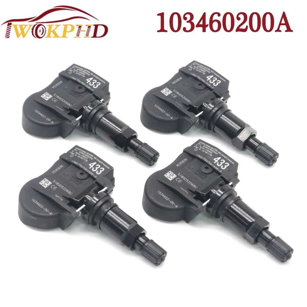 1/4PCS New 103460200A TPMS Tire Pressure Sensor Monitoring System For Tesla Model 3 S X 2015-2022 433Mhz 1034602-00-A