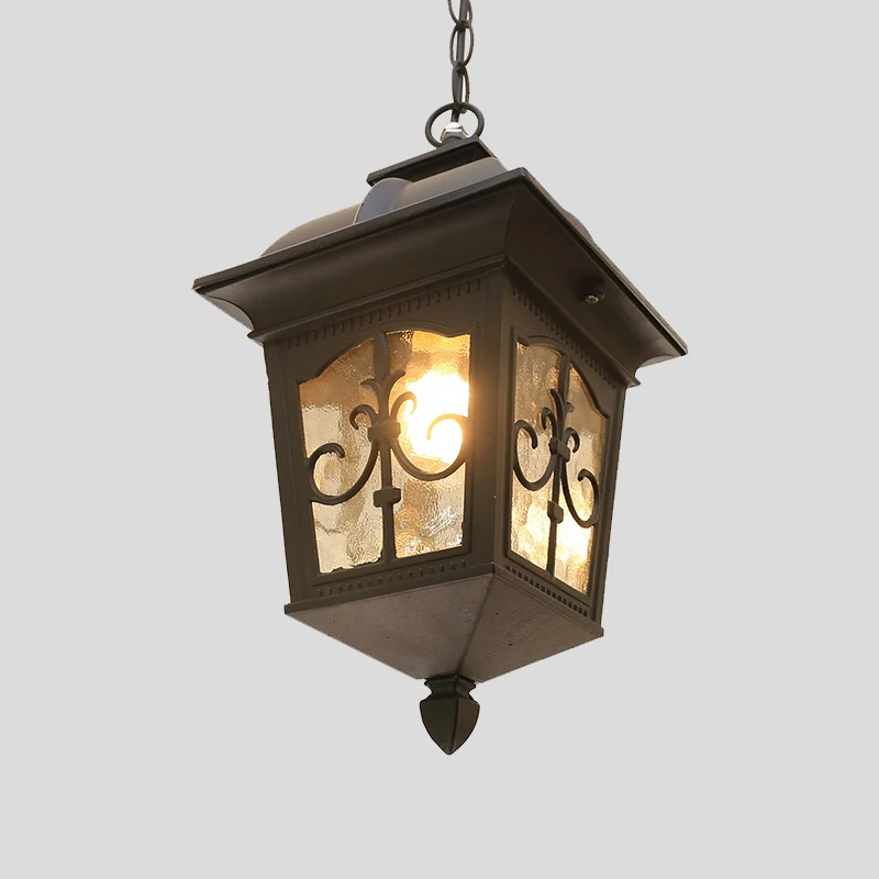 Europa szkło Vintage żyrandole na zewnątrz wodoodporna lampa wisząca balkon winogron wodoodporna aluminium E27 żarówka ogród lampy wiszące