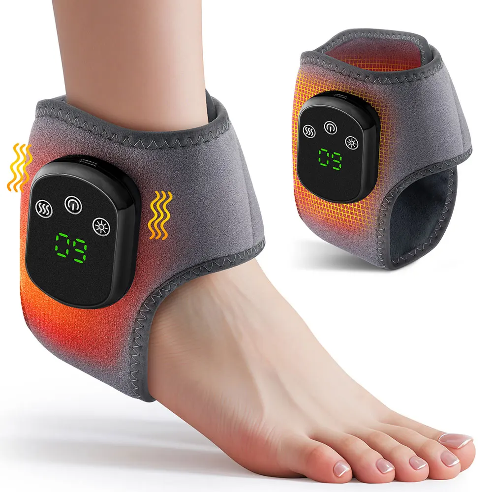 

Электрический массажер для ног с подогревом и вибрацией, для расслабления, с функцией горячего компресса, фиксатор голеностопа, поддержка при растяжениях суставов, защита голеностопа