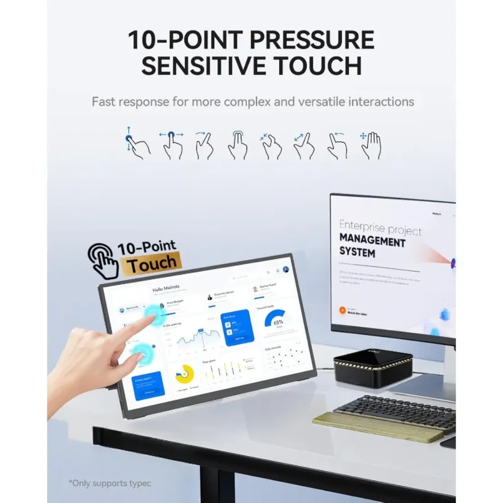 أجهزة الكمبيوتر وملحقاتها 17.3 بوصة شاشة لمس محمولة 4K UHD 3840 × 2160 100% NTSC هيكل معدني من الزجاج المقسى، مكبر صوت #4