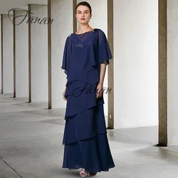 Elegant V Neck Mother Of The Bride Dresses Ankle-Length Chiffon A-Line Prom  Sequined Sleeveless Wedding Evening Gown