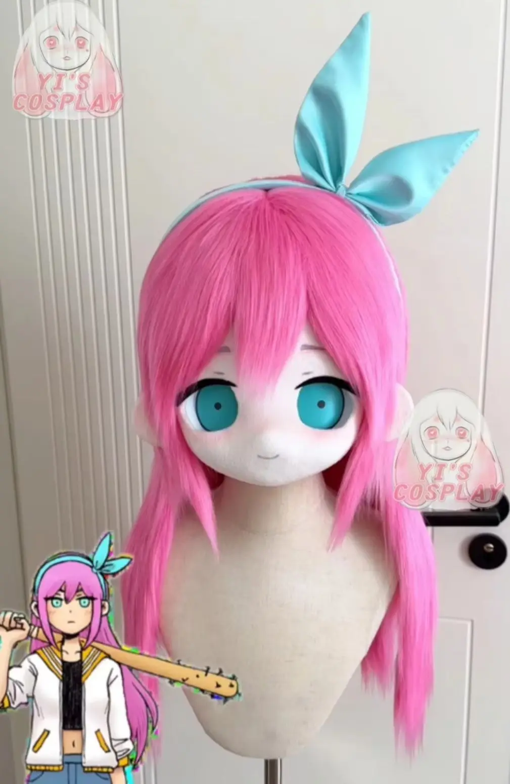Yis تأثيري مخصص فروي رئيس Kigurumi OC رئيس تأثيري كيمونو Fursuit اليدوية سماعات الوحش مخصص Fursuit كيمونو رئيس