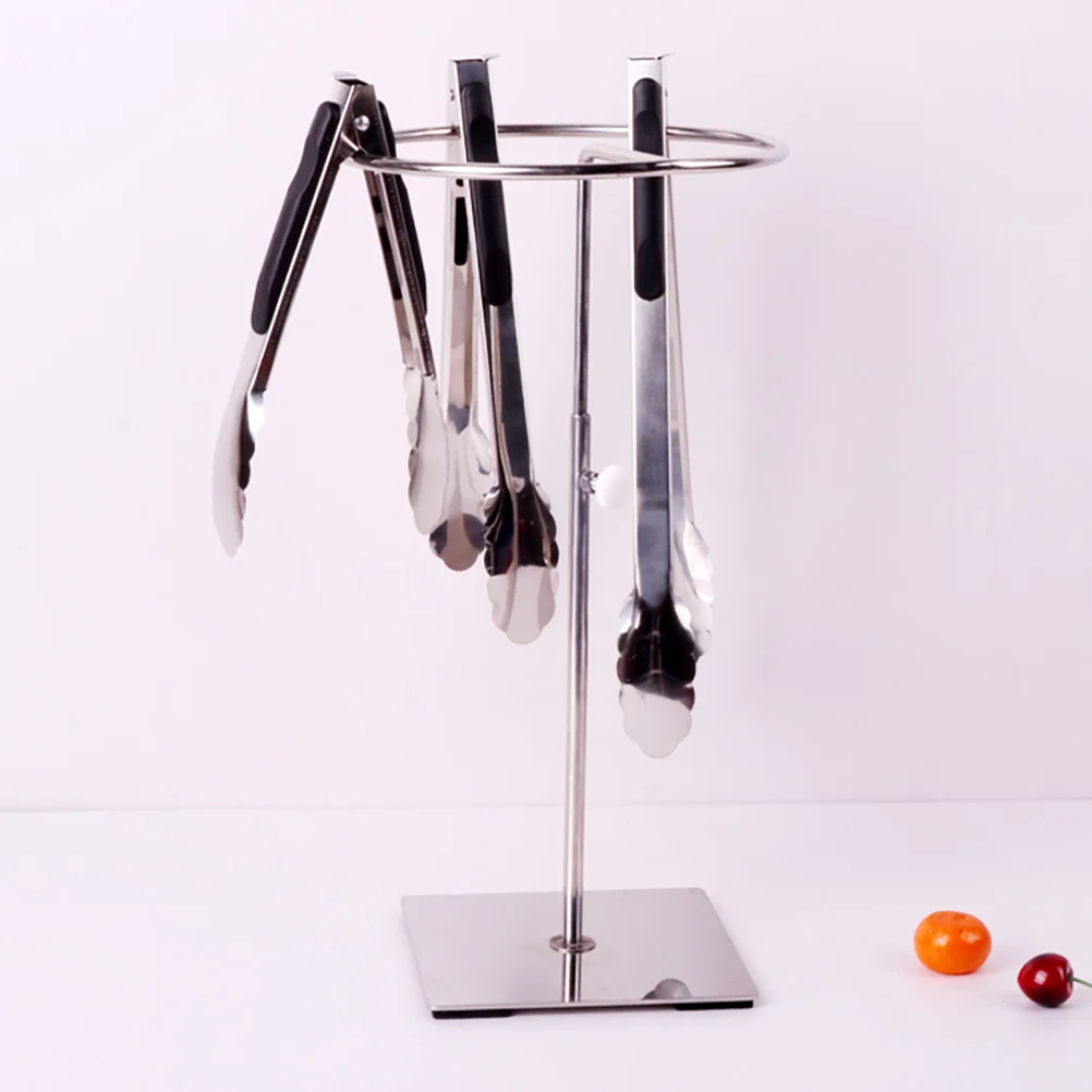 

Stainless Steel Food Clip Rack Kitchen Utensil Holder Wear Resistant Clip Stand Firm Base Lightweight Compact for Supermarkets