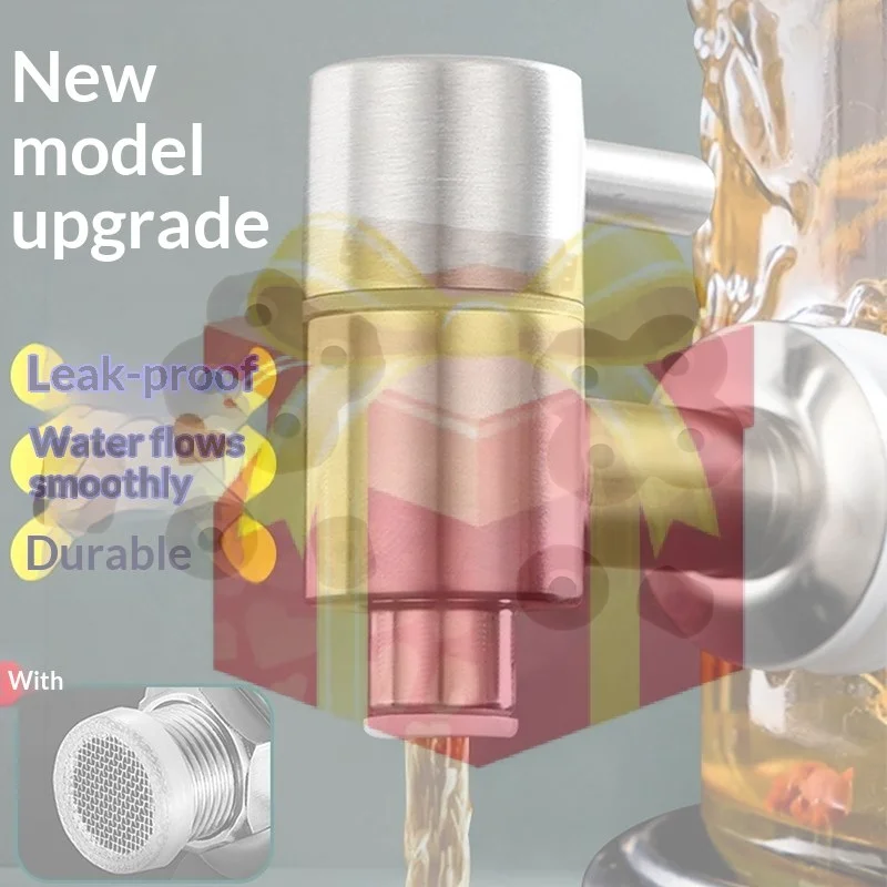 【HG】1 Set Water Dispenser Switch Tap Leakproof Beer Faucet Cask Valve Switch Stainless Steel Special Juice Faucet Valve