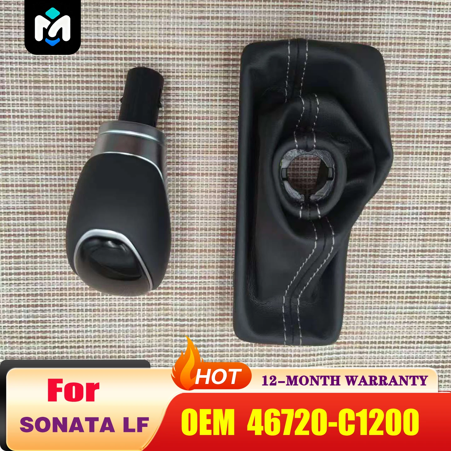 Gear control shift handle black High Glossy A/T Gear Shift Knob Leather Boots 46720-C1200 For 2015-2017 Hyu-ndai Sonata LF