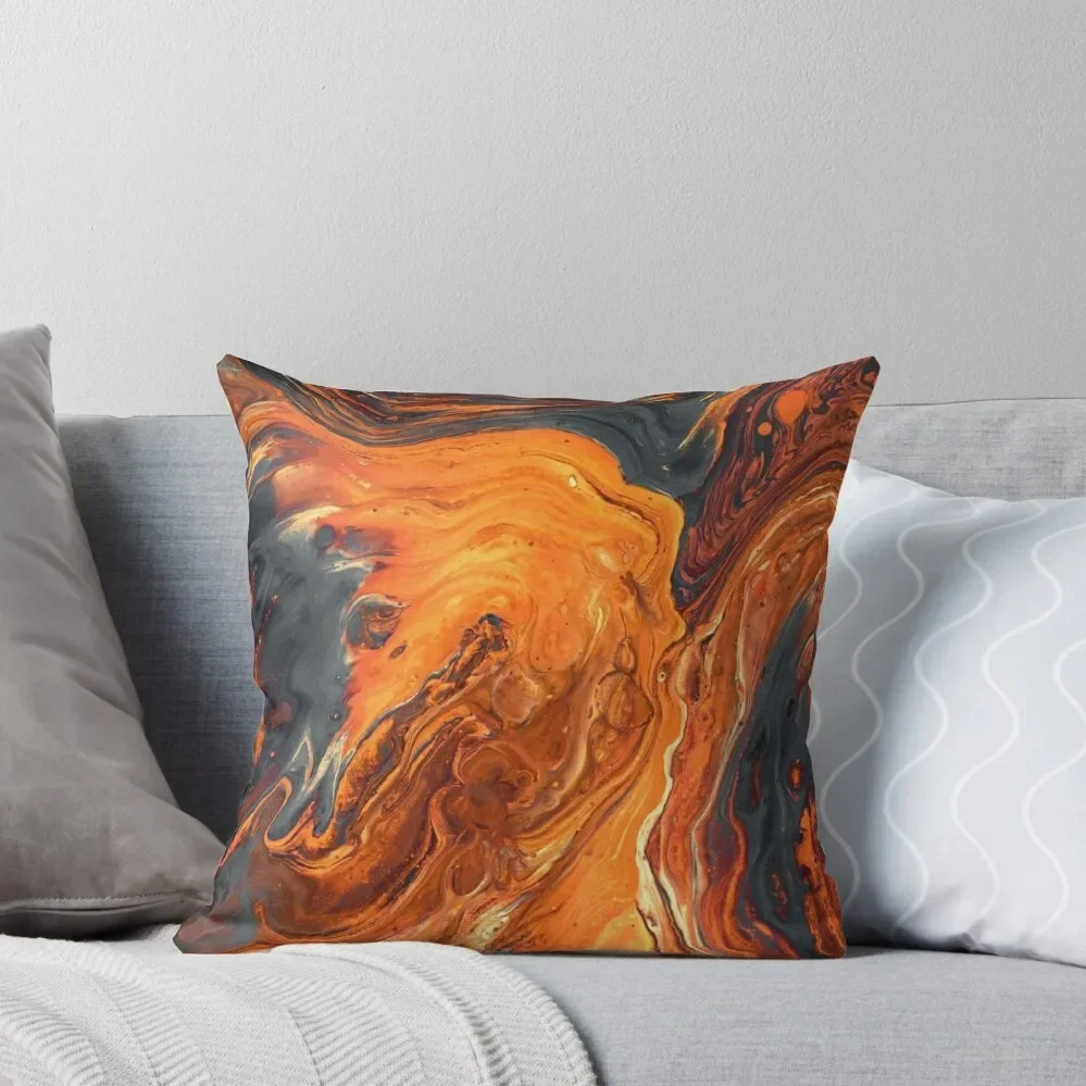 

Orange and Grey Martian Marble Texture Throw Pillow Christmas Pillow Covers luxury home accessories pillow