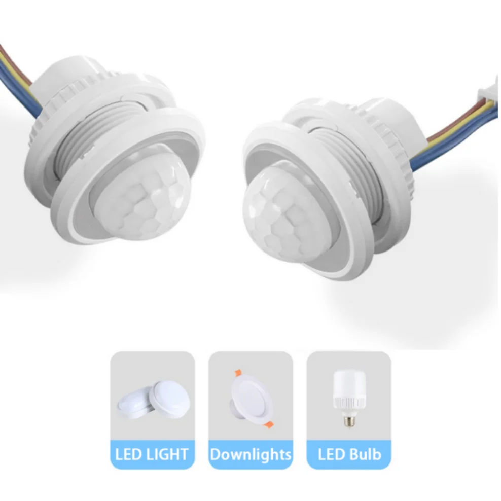 Commutateur de détecteur de mouvement infrarouge intégré, LED, PIR, AC 85V-265V, IR, interrupteur pour éclairage domestique, régulation par induction