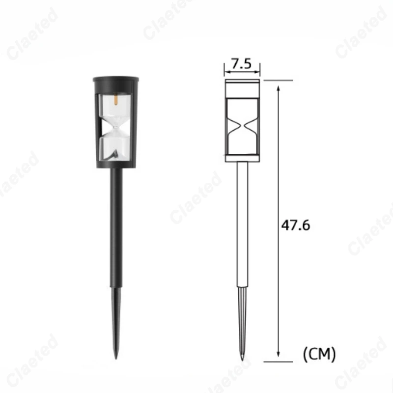 New LED Solar Hourglass Lawn Light Outdoor Waterproof Courtyard Light Villa Garden Landscape Decoration Atmosphere Plug in Light