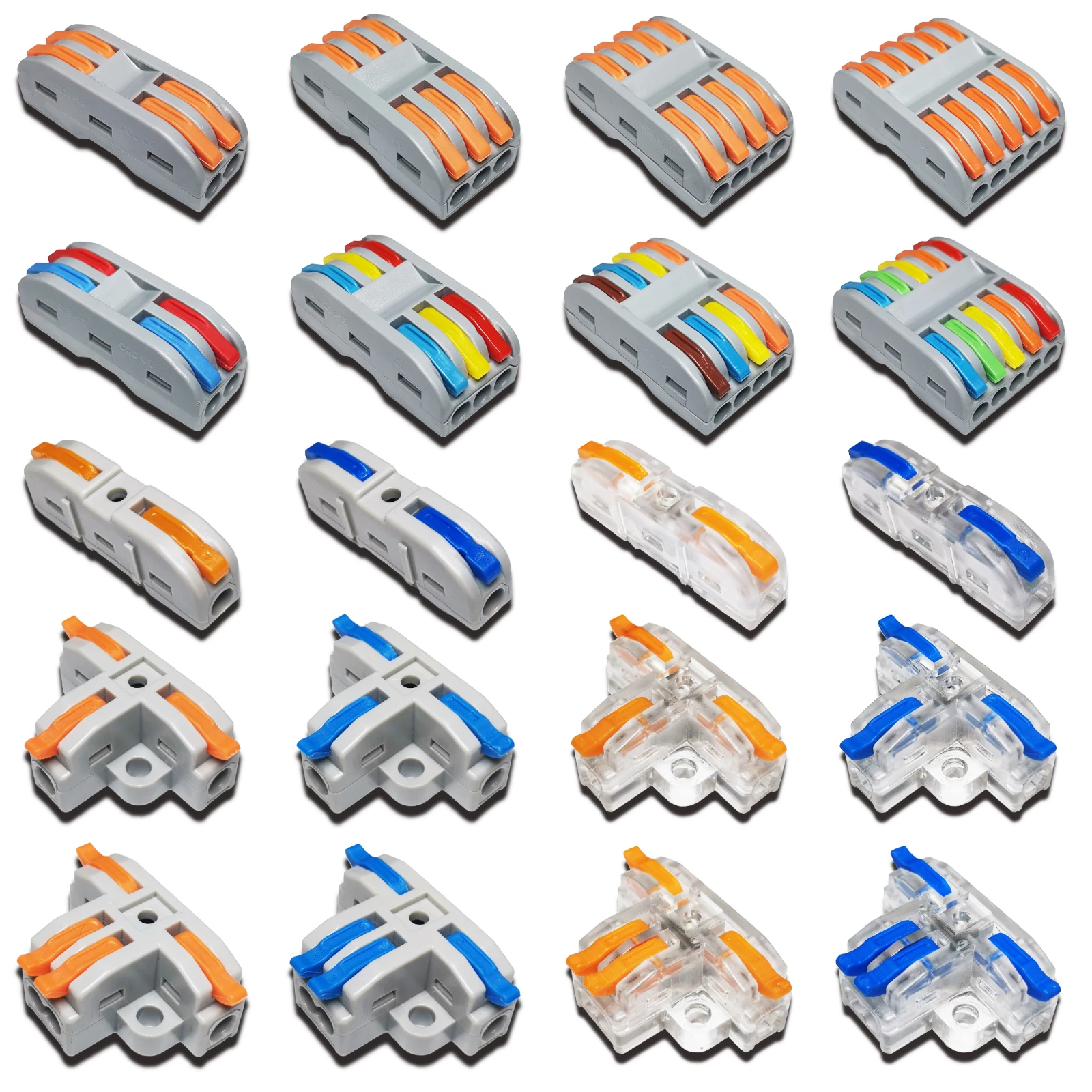 Conector de Cable compacto Universal 222X 212, conexión de cableado, iluminación, bloque de terminales de Conductor Push-in, Mini conector de Cable